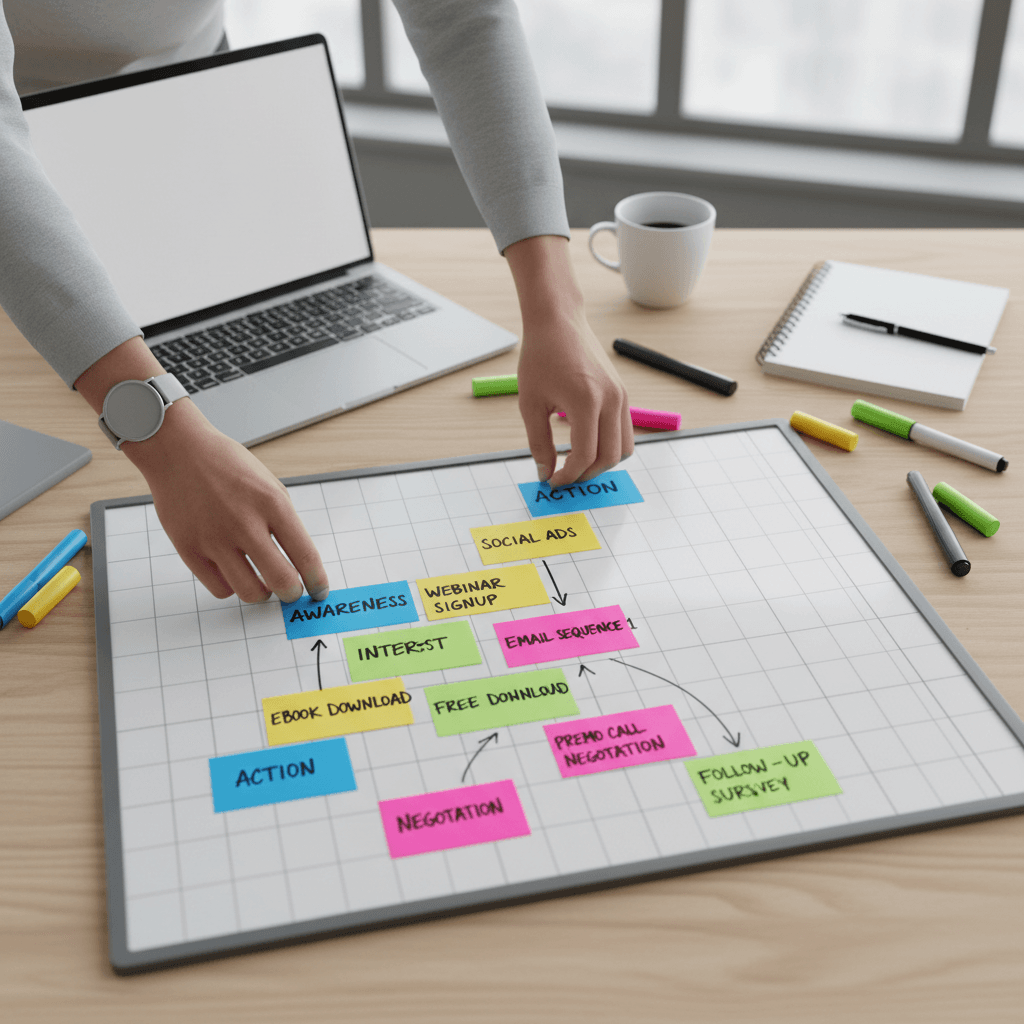 Sales funnel strategy whiteboard session